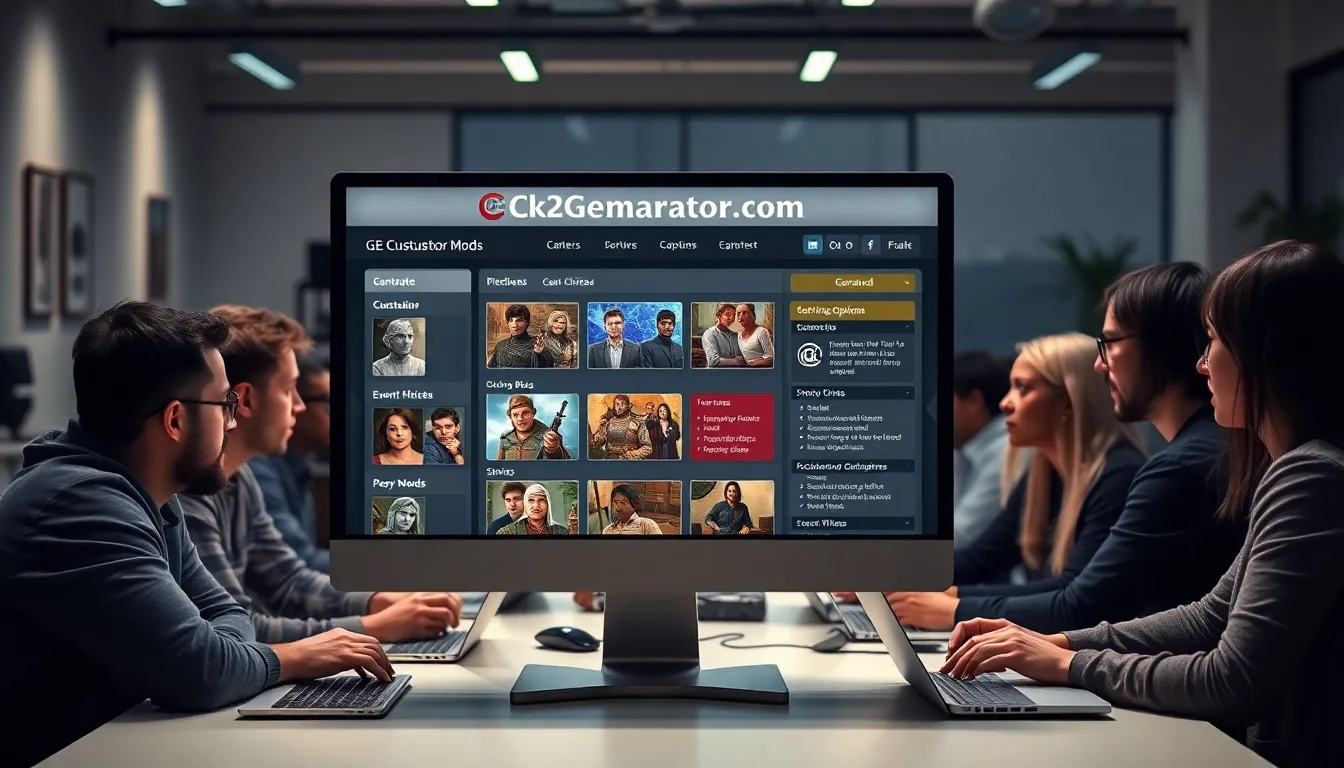 gamers collaborating in a modern workspace on CK2Generator.com.