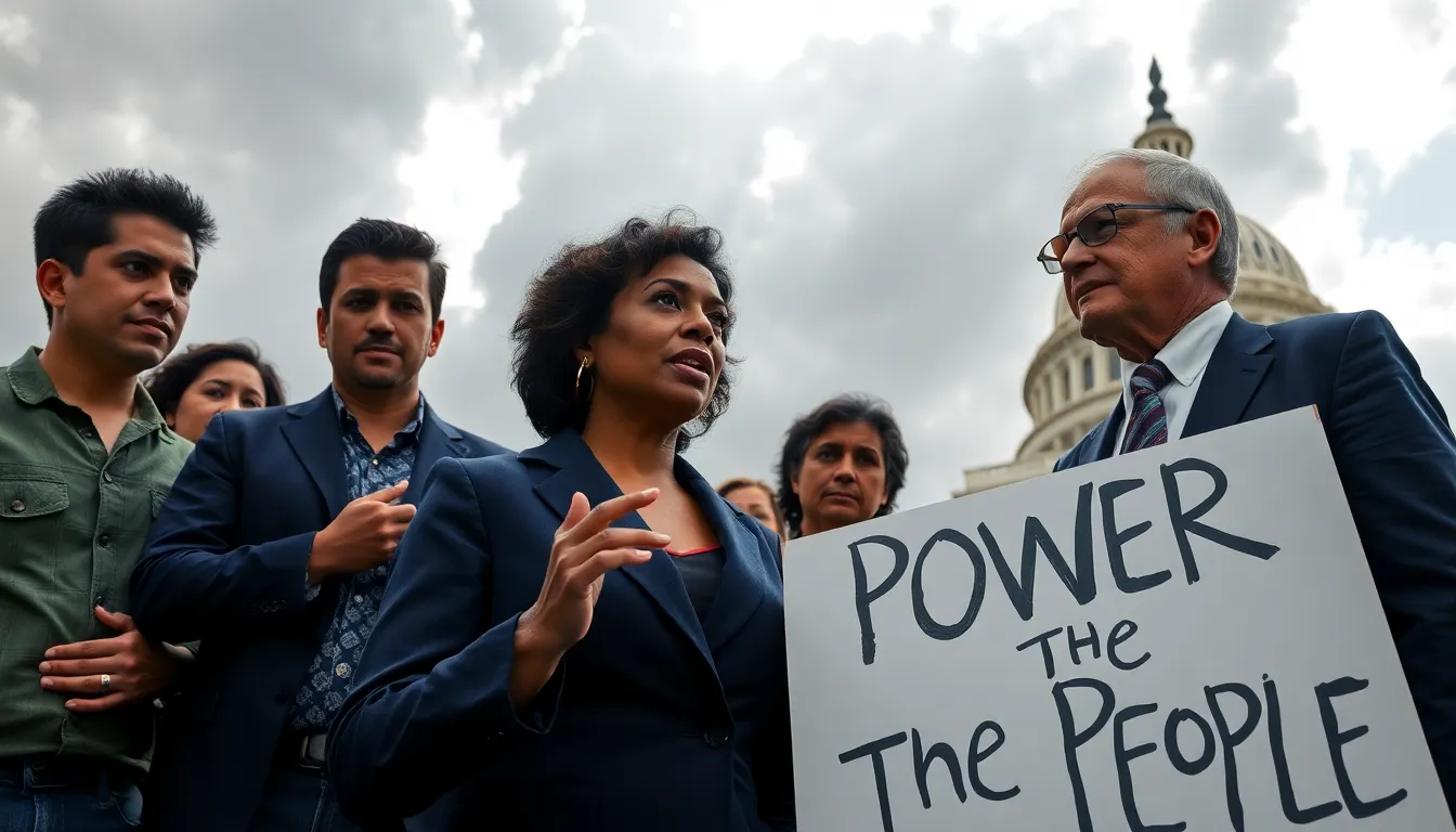 people discussing political issues outside the U.S. Capitol building.